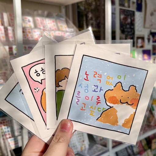 [러브올캣츠] 냥짤 사각 엽서 4종