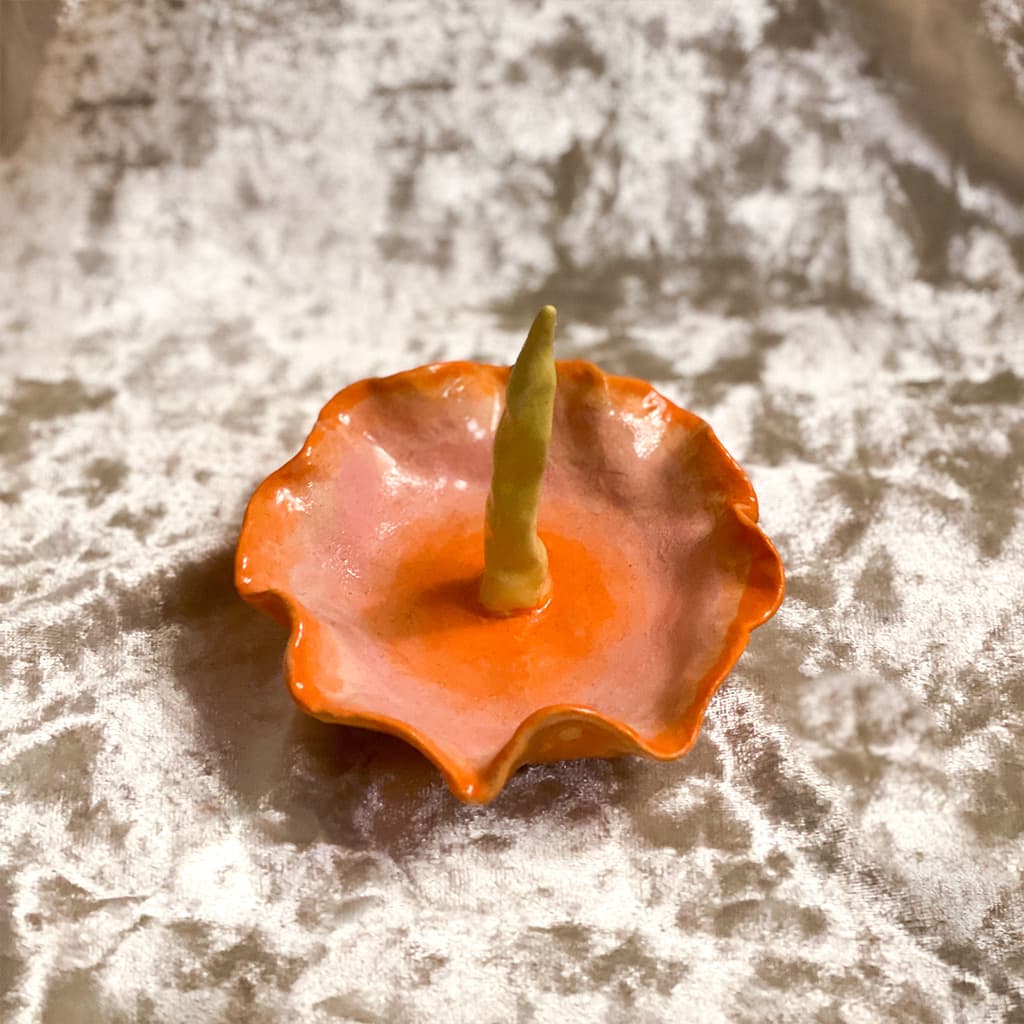 [mimi monde] Hibiscus ring tray(Coral pink)