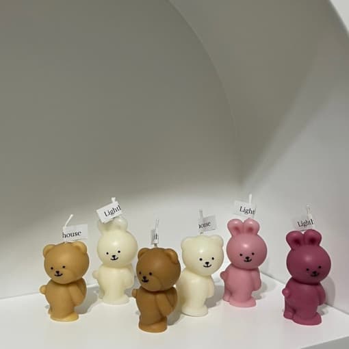 [라이트하우스] 돌잔치답례품, 개업선물, 생일선물 등으로 좋은 궁디팡팡 곰돌이 토끼 캔들