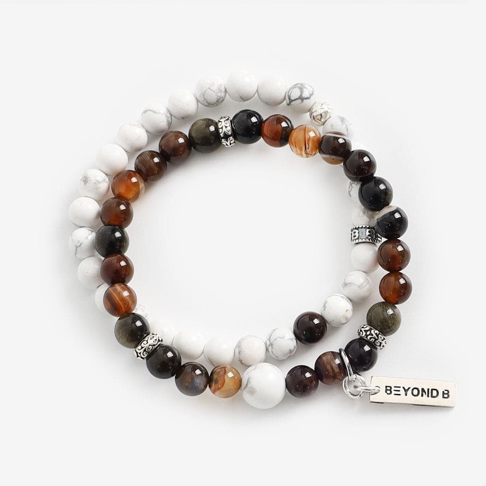 [비욘드비] 로티그 6 콘준투 블랙 원석 팔찌 2ea 1set bracelet