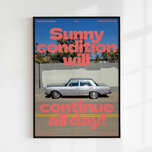 [요로코롬스튜디오] 미국 레트로 포스터 빈티지 자동차 풍경사진 인테리어액자 Sunny day