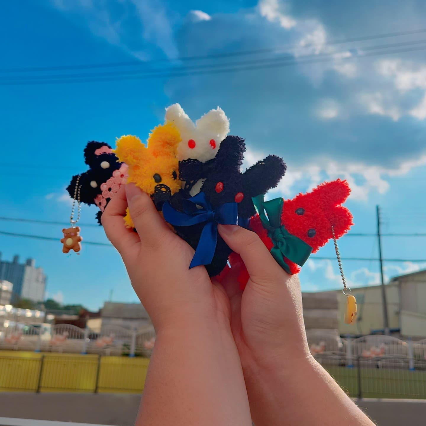 [위캔공방] 털반죽 토끼뭉치 모루인형 키링