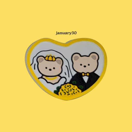 [January30] 하트 웨딩 커플 곰 석고방향제