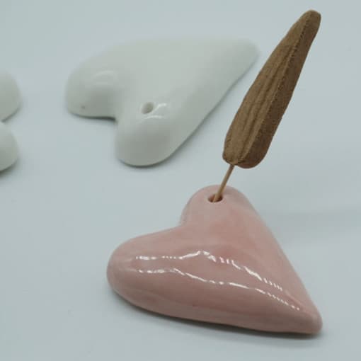 [G.pottery] heart incense holder