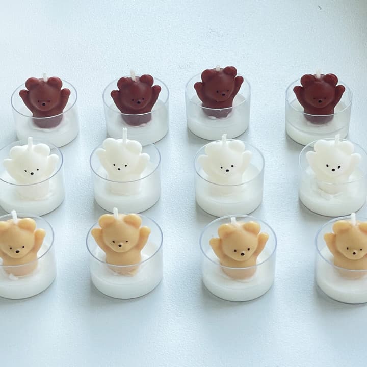 [아플로캔들] 미니 곰돌이 티라이트캔들 만세곰 퇴사 단체선물 답례품