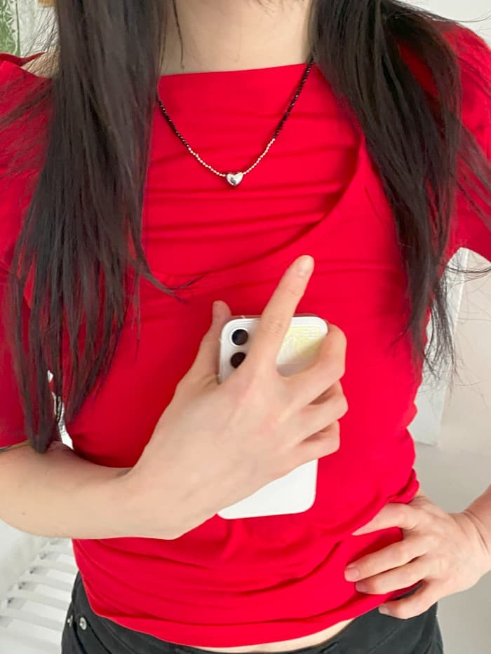 [NUE] 비즈믹스실버하트목걸이