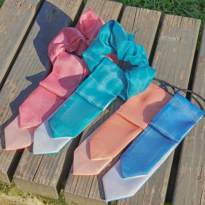 [도두리 잡화점] 배색 고운🌸 댕기 스크런치/머리끈