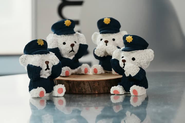 [향기에끌리다] 경찰곰돌이 석고방향제set♡