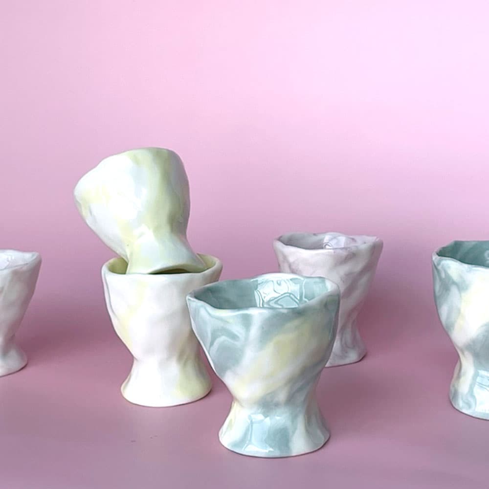 [G.pottery] 마블링 도자기 고블렛  