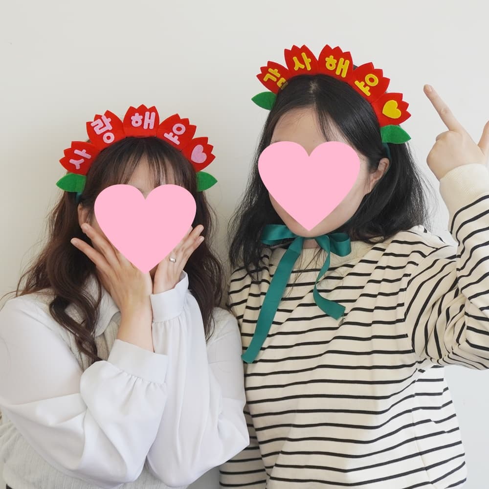 [필레오]어버이날 인간 카네이션 머리띠 모자 만들기 [KC인증 어린이집 유치원 아기 스승의날 가정의달 이벤트 장식 키트 DIY]