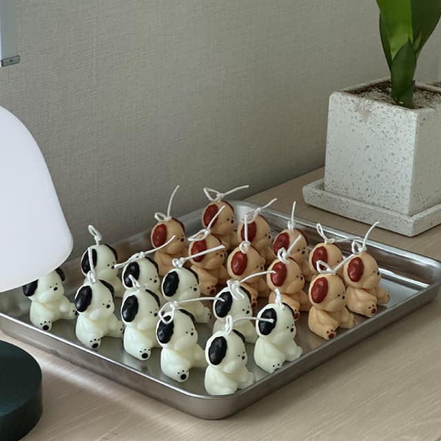 [아플로캔들] 귀여운 강아지 캔들 퍼피 반려견 애견카페 개업선물 단체선물 미니초 