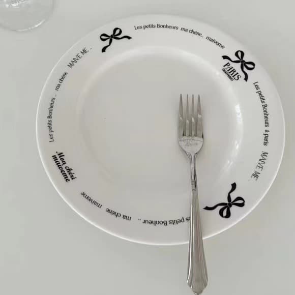 블랙리본 세라믹접시 