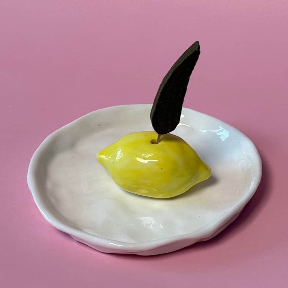 [G.pottery] 레몬 인센스홀더 받침세트