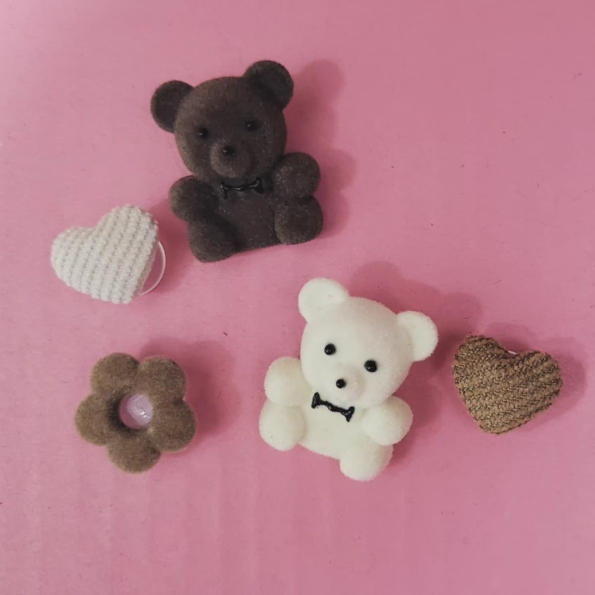 (5개 세트) 벨벳 곰돌이 마그넷 자석 지비츠 