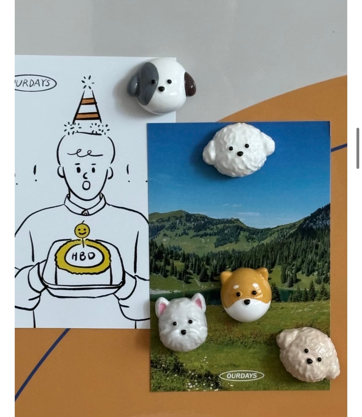 강아지 석고 자석 마그넷
