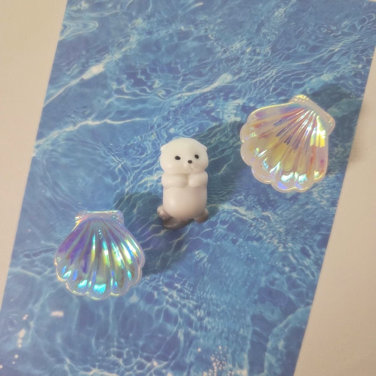 (3개 세트) 해달과 조개 자석 지비츠