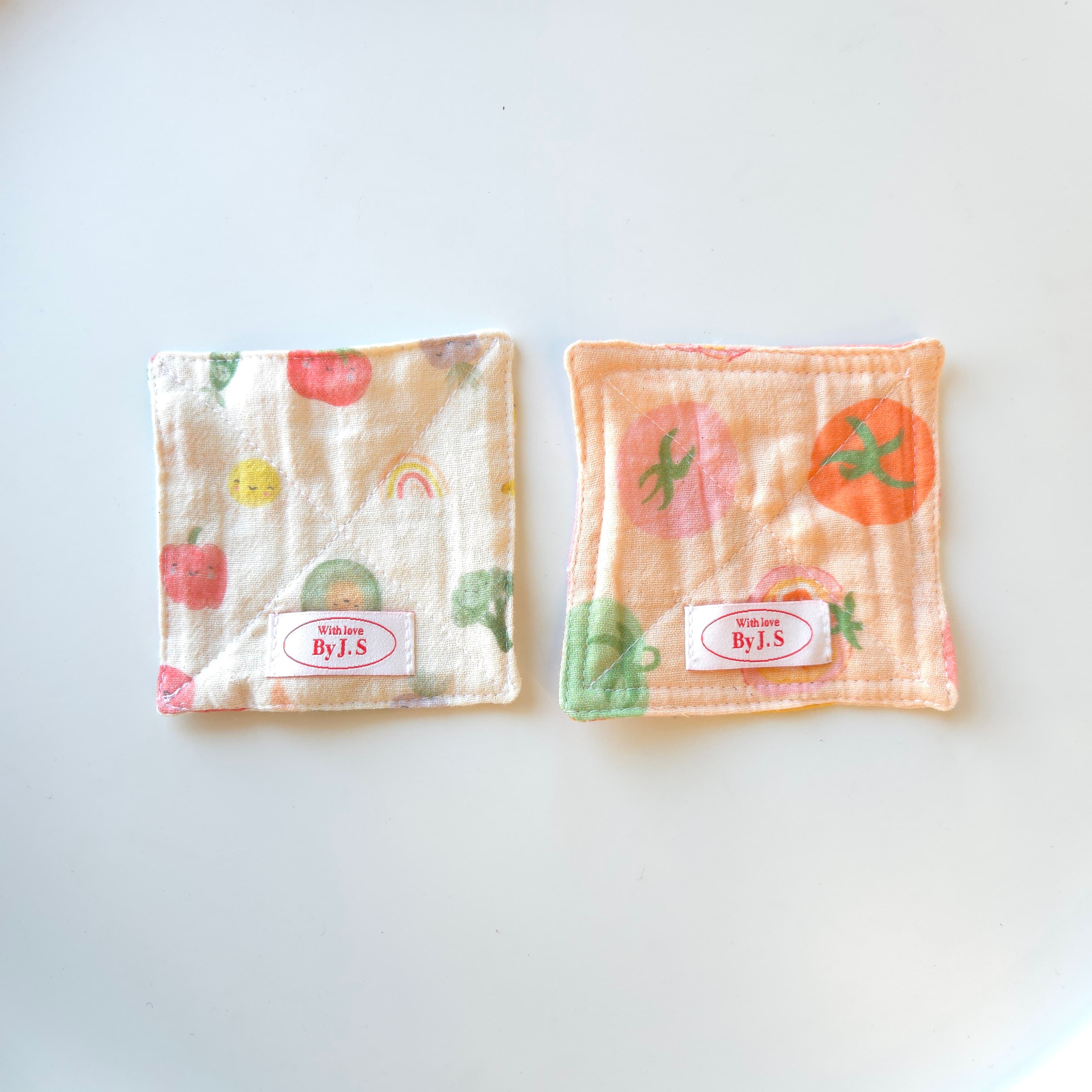 [바이제이에스]🍓봄🥑봄🍋과일야채 4중거즈 티코스터