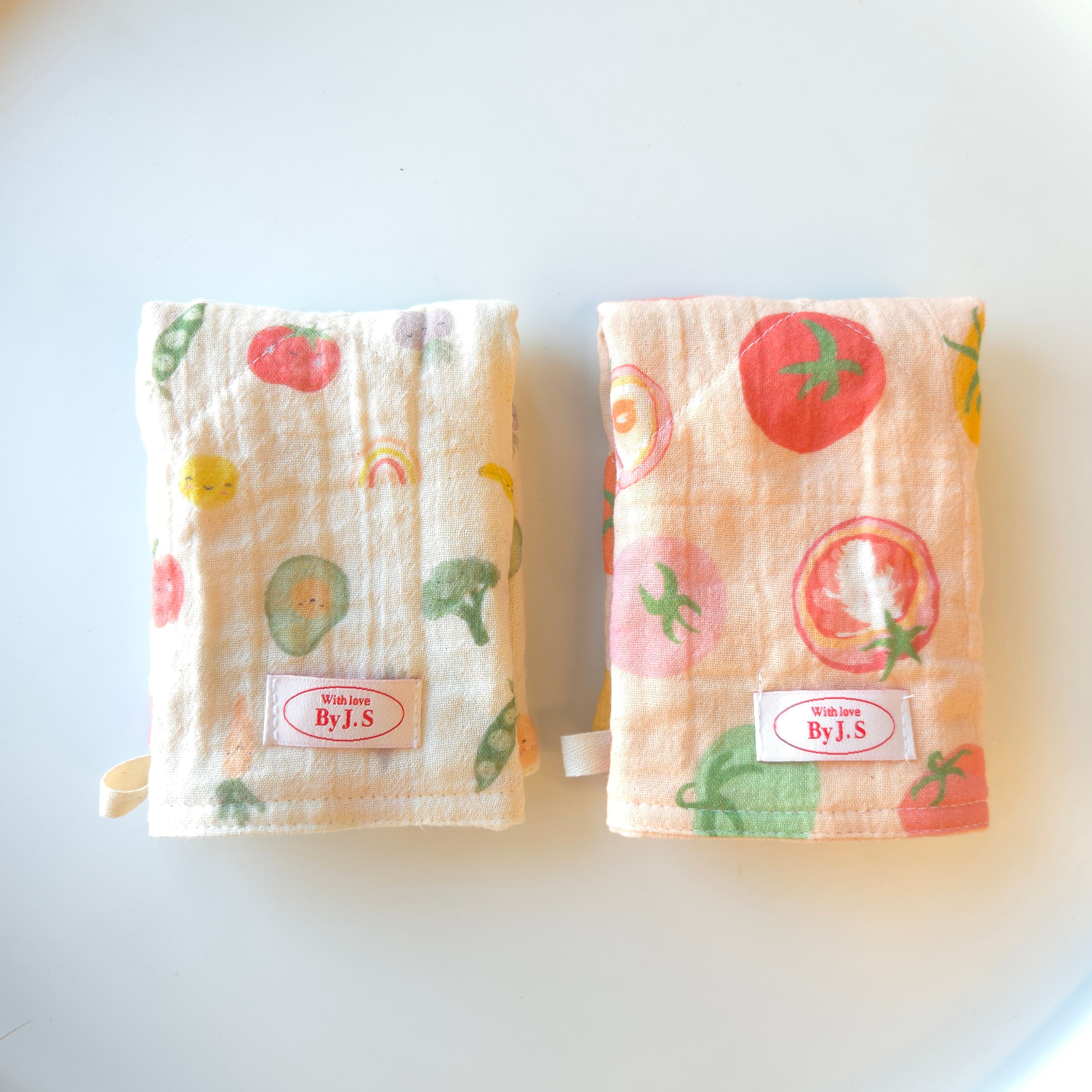 [바이제이에스]🍓봄🥑봄🍋과일야채 4중거즈 키친크로스 & 고리행주