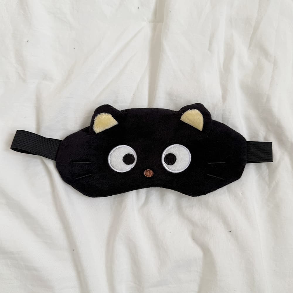 [필레오] 산리오 초코캣 고양이 눈 가리개 수면 숙면 암막 안대 [정품 세안 헤어 밴드 여행 비행기 기내용 수면용 꿀잠 편안한 불면증 귀여운 캐릭터 굿즈]