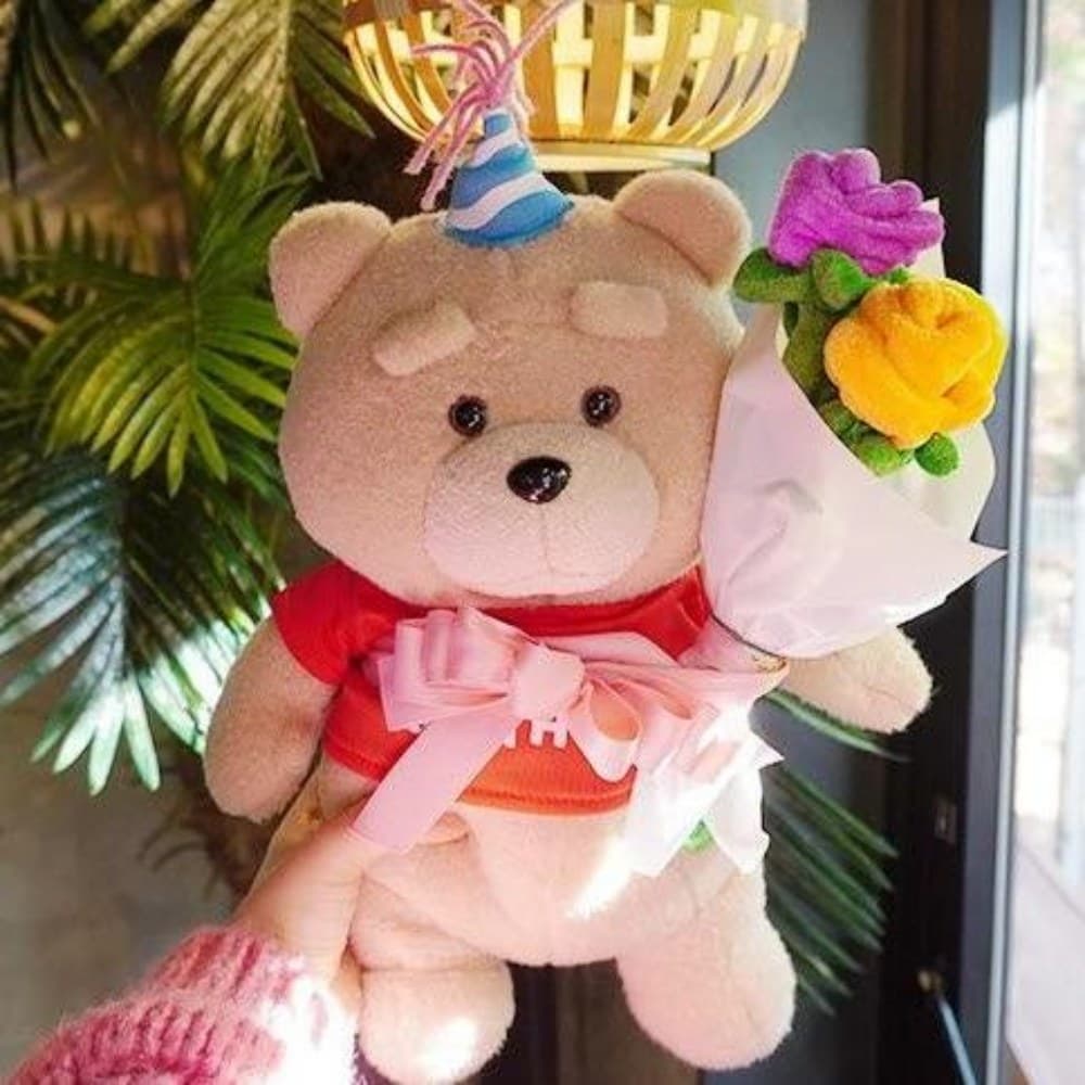 [필레오] 졸업 & 생일 테드 곰 인형 꽃다발 2type [귀여운 졸업식 축하 19곰 여자친구 선물]