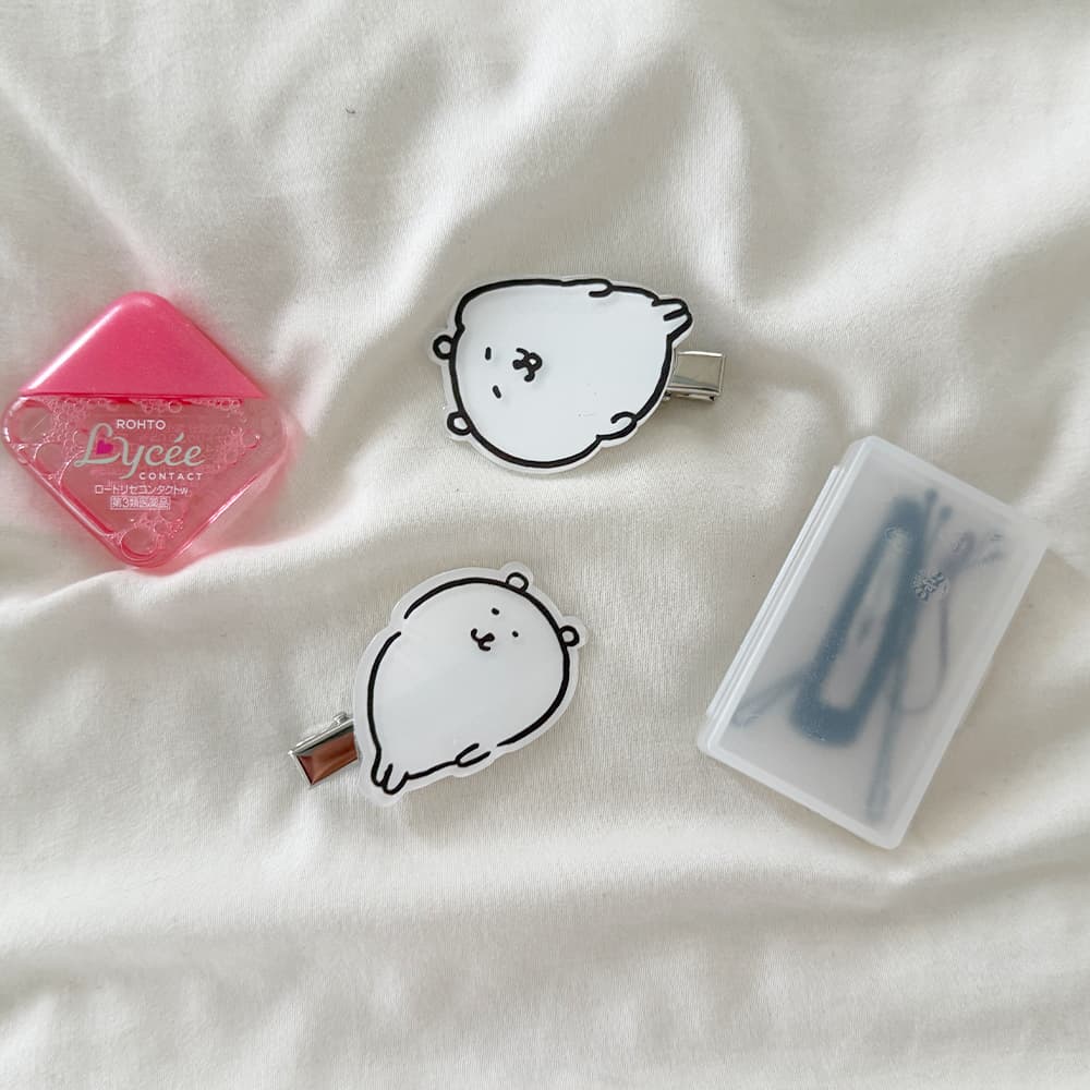 [필레오] 누운 농담곰 담곰이 헤어 머리 집게 핀 삔 [미니 고정 잔머리 옆머리 귀여운 곰 곰돌이 캐릭터 정품 굿즈]