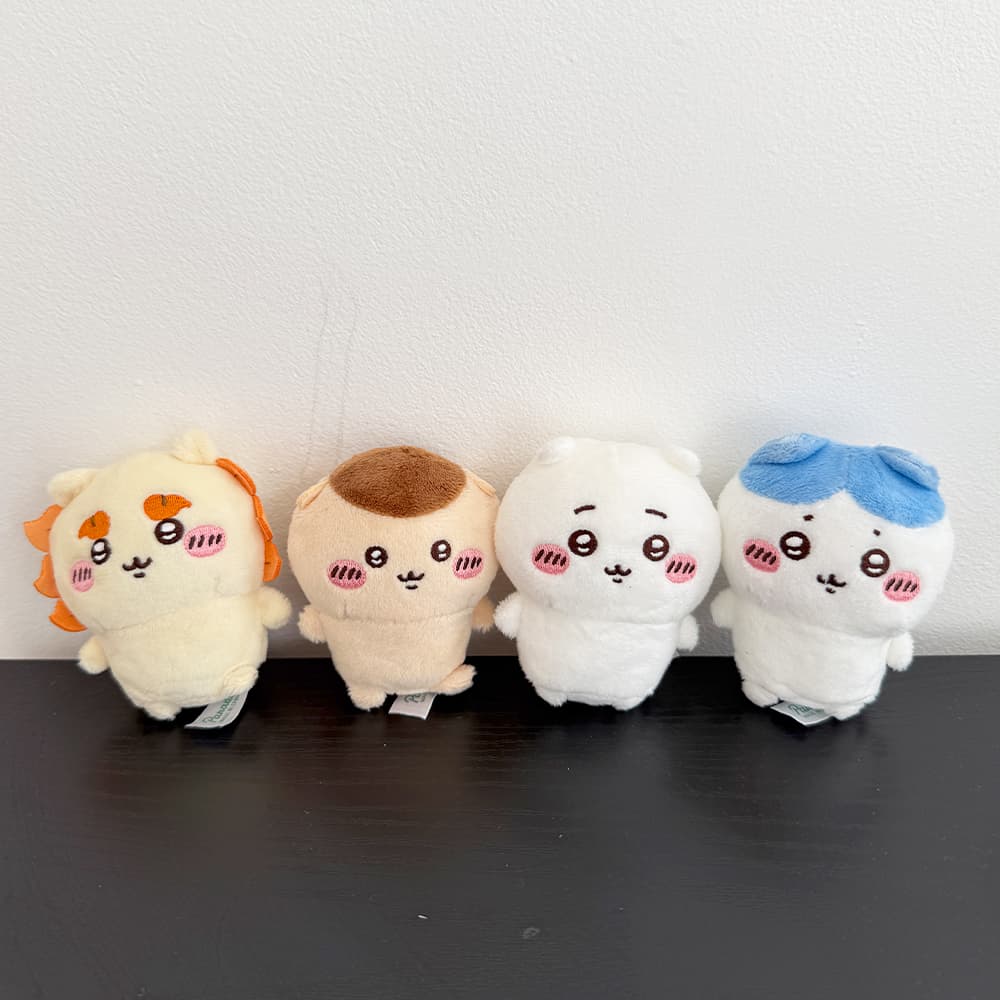 [필레오] 먼작귀 랜덤 앉은 자세 치이카와 우사기 하치와레 시사 봉제 인형 [먼가작고귀여운 햄스터 토끼 가르마 사자 캐릭터 가방 파우치 백꾸 백팩 정품 굿즈]