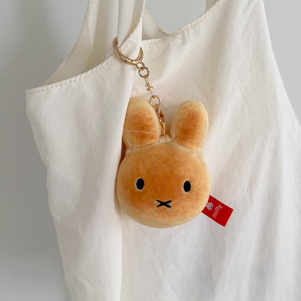 [필레오] 미피 MIFFY 구운 빵 토끼 캐릭터 얼굴 봉제 인형 키링 [귀여운 정품 굿즈 가방 백팩 백꾸 파우치 가방고리]