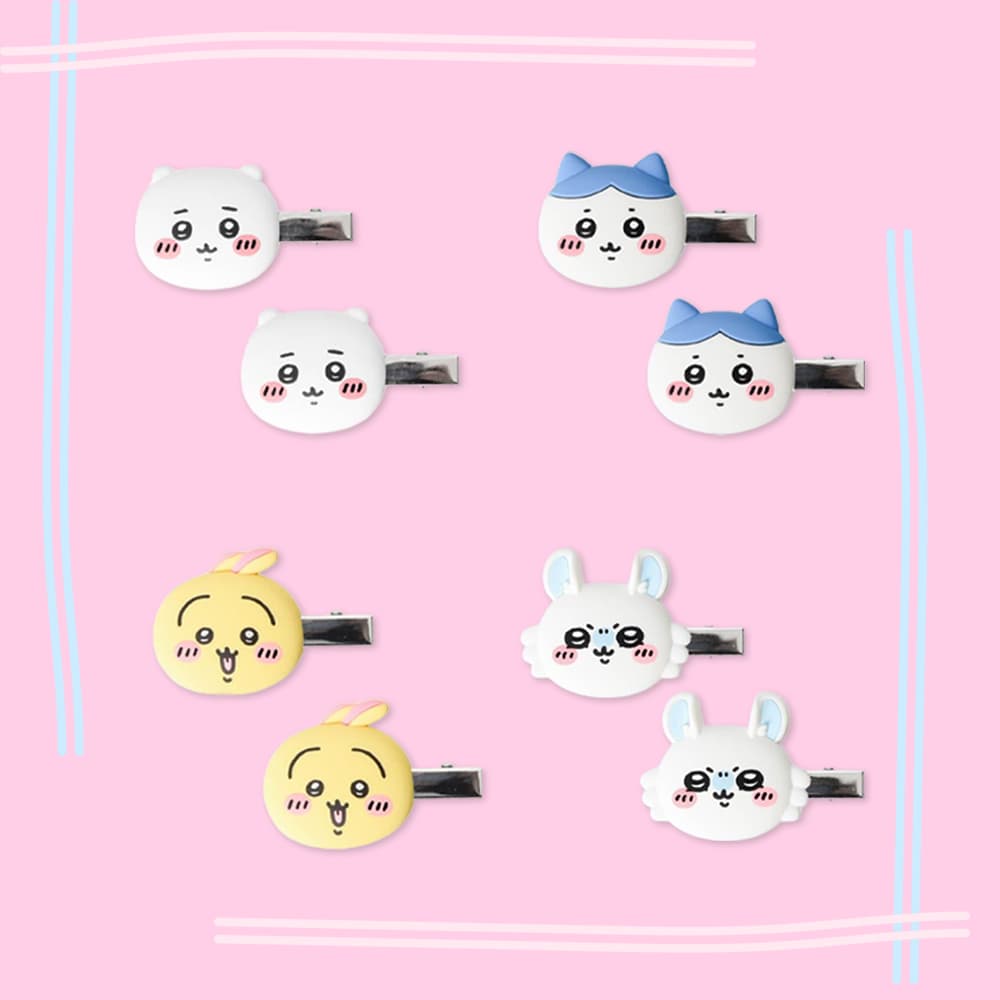 [필레오]  치이카와 먼작귀 우사기 헤어 집게 머리 핀 [모몽가 모몬가 가르마 하늘다람쥐 캐릭터 악세서리 굿즈 악세사리 삔]