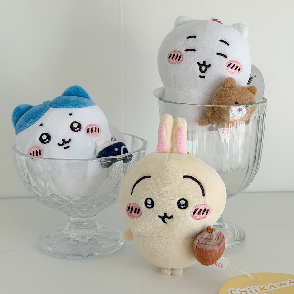 [필레오] 치이카와 먼작귀 스트레스 볼 우사기 하치와레 인형 키링 [먼가작고귀여운 캐릭터 가르마 고양이 토끼 햄스터 가방 파우치 정품 굿즈]